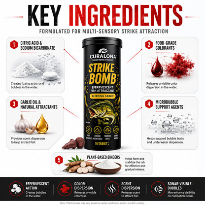 🔥 𝐎𝐟𝐟𝐢𝐜𝐢𝐚𝐥 𝐁𝐫𝐚𝐧𝐝 𝐒𝐭𝐨𝐫𝐞 |✅Curalona® Strike Bombs — New Freshwater & Saltwater Fizzing Bait Booster with Scent & Color-Cloud Action
