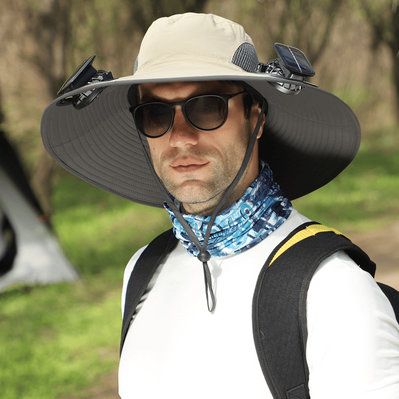 Solar Fan Sun Hat | UPF50+ UV Protection Cooling Hat for Fishing Hiking Outdoor Activities