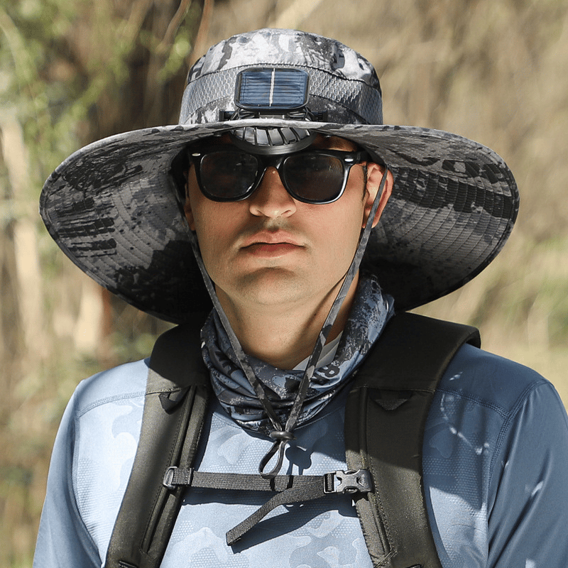 Solar Fan Sun Hat | UPF50+ UV Protection Cooling Hat for Fishing Hiking Outdoor Activities