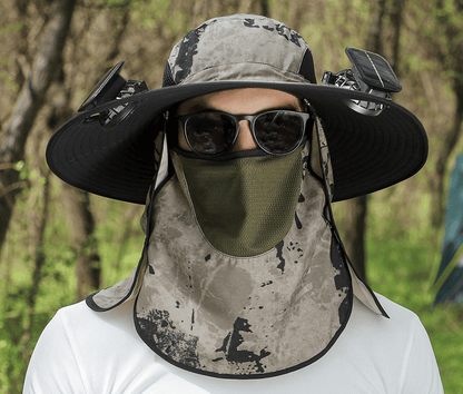 Solar Fan Sun Hat | UPF50+ UV Protection Cooling Hat for Fishing Hiking Outdoor Activities