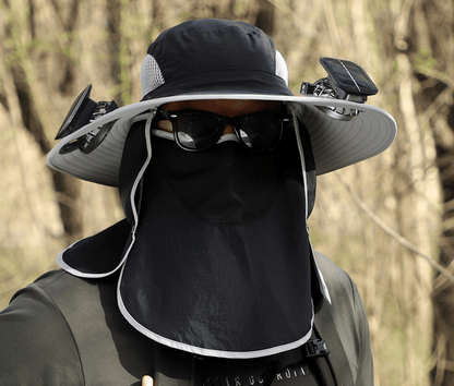 Solar Fan Sun Hat | UPF50+ UV Protection Cooling Hat for Fishing Hiking Outdoor Activities